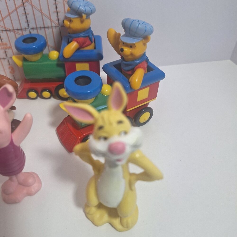 Winnie The Pooh Friends PVC 10 Figure Lot Disney Owl Eeyore Trains Rabbit Piglet - Picture 11 of 12